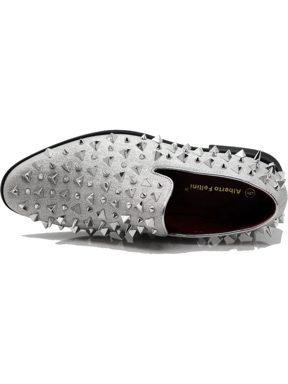 Enzo Romeo Men's Silver Solid Rubber Sole Vintage Loafers Slip On Classic Shoes